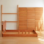 Stunning Cherry Wood Bed Frame - Natural Wood Finish for Elegant Bedroom Decor hykmq-773