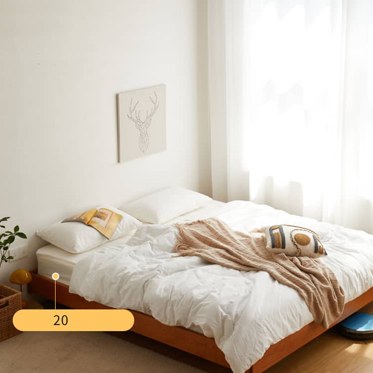 Stunning Cherry Wood Bed Frame - Natural Wood Finish for Elegant Bedroom Decor hykmq-773