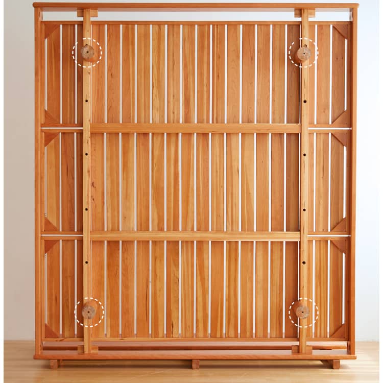 Stunning Cherry Wood Bed Frame - Natural Wood Finish for Elegant Bedroom Decor hykmq-773