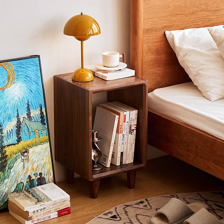 Elegant Bedside Cupboard - Natural Wood Finish in Brown, Red Oak, Cherry, and Black Walnut hykmq-777