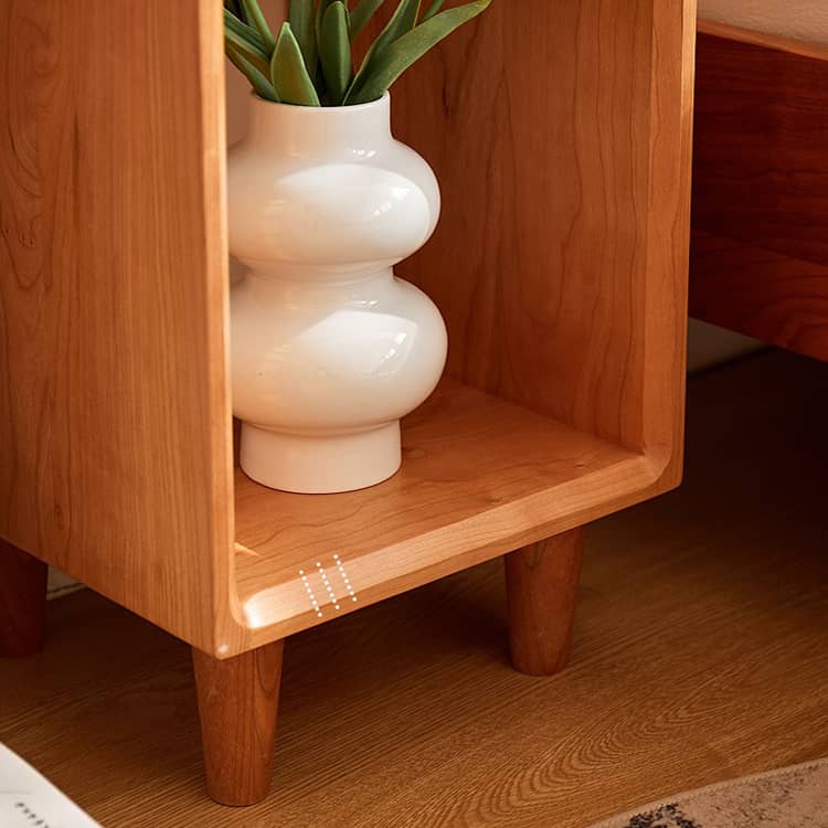 Elegant Bedside Cupboard - Natural Wood Finish in Brown, Red Oak, Cherry, and Black Walnut hykmq-777