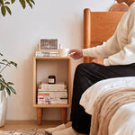 Elegant Bedside Cupboard - Natural Wood Finish in Brown, Red Oak, Cherry, and Black Walnut hykmq-777