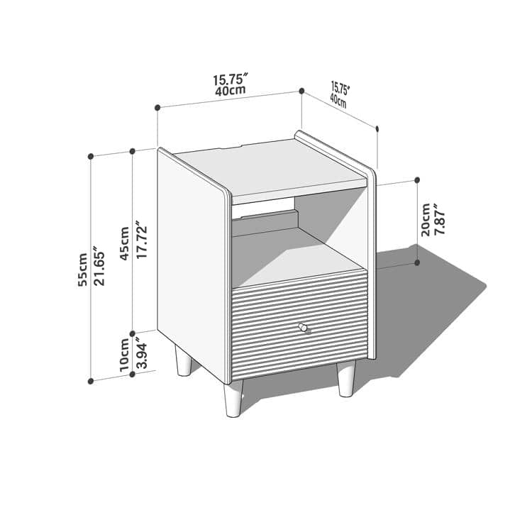 Elegant Brown Black Walnut Bedside Cupboard with Copper Accents - Stylish Storage Solution hykmq-778