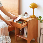 Premium Bedside Cupboard in Elegant Brown Black Walnut Finish hykmq-779