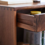 Premium Bedside Cupboard in Elegant Brown Black Walnut Finish hykmq-779