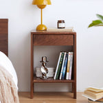 Premium Bedside Cupboard in Elegant Brown Black Walnut Finish hykmq-779