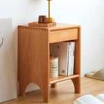 Premium Bedside Cupboard in Elegant Brown Black Walnut Finish hykmq-779