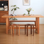 Elegant Natural Wood Stool - Rich Brown Cherry & Black Walnut Finish hykmq-780
