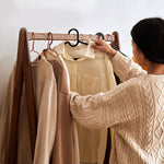 Premium Wooden Coat Hangers - Cherry, Red Oak, Black Walnut with Elegant Rattan Accents hykmq-783