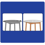 Elegant Black Natural Wood Table with White Marble, Cherry Wood, & Red Oak Options hykmq-788