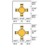 Elegant Black Natural Wood Table with White Marble, Cherry Wood, & Red Oak Options hykmq-788
