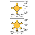 Elegant Black Natural Wood Table with White Marble, Cherry Wood, & Red Oak Options hykmq-788