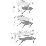 Elegant Black Natural Wood Table with White Marble, Cherry Wood, & Red Oak Options hykmq-788
