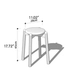 Elegant Brown Cherry & Black Walnut Natural Wood Stool – Perfect for Home & Office Decor hykmq-790