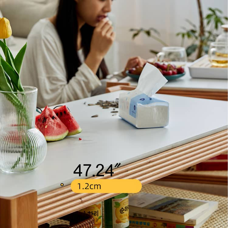 Sleek Tea Table Collection: Cherry Wood, Red Oak & Black Walnut with Marble or Tempered Glass Tops and Rattan Accents hykmq-791