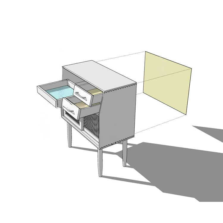 Stunning Cherry Wood Cabinet with Glass Doors and Copper Accents - Premium Plywood Construction hykmq-795