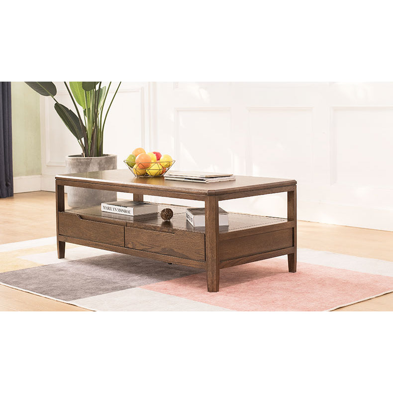 Stylish Dark Brown Sofa with Natural Oak Wood Accents in Grey, Beige, Pink, Yellow, and Light Blue Options hym-1531