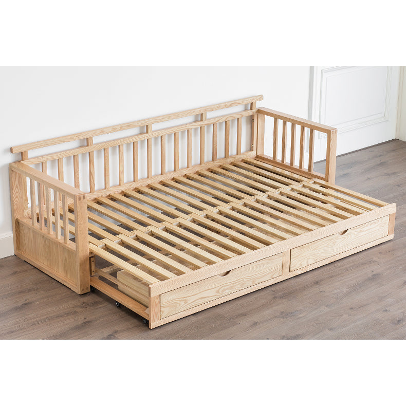 Stylish Dark Brown Sofa with Natural Oak Wood Accents in Grey, Beige, Pink, Yellow, and Light Blue Options hym-1531