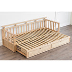 Stylish Dark Brown Sofa with Natural Oak Wood Accents in Grey, Beige, Pink, Yellow, and Light Blue Options hym-1531