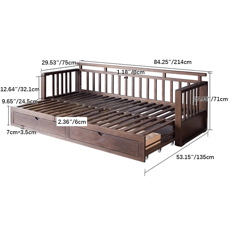 Stylish Dark Brown Sofa with Natural Oak Wood Accents in Grey, Beige, Pink, Yellow, and Light Blue Options hym-1531