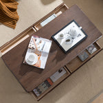 Stunning Oak Wood Tea Table - Natural Brown Finish hym-1536