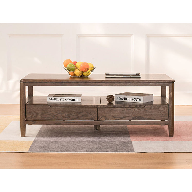 Stunning Oak Wood Tea Table - Natural Brown Finish hym-1536