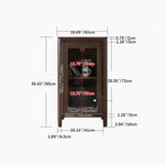 Stunning Natural Oak Wood Cabinet with Tempered Glass Doors - Elegant Brown Finish hym-1537