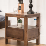 Stunning Natural Brown Oak Bedside Cupboard | Timeless Wooden Nightstand hym-1538