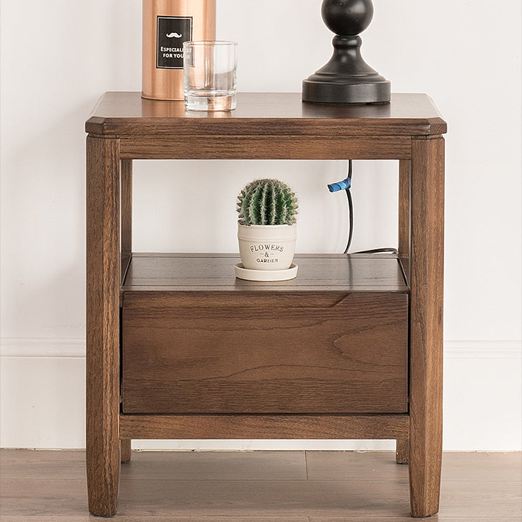 Stunning Natural Brown Oak Bedside Cupboard | Timeless Wooden Nightstand hym-1538