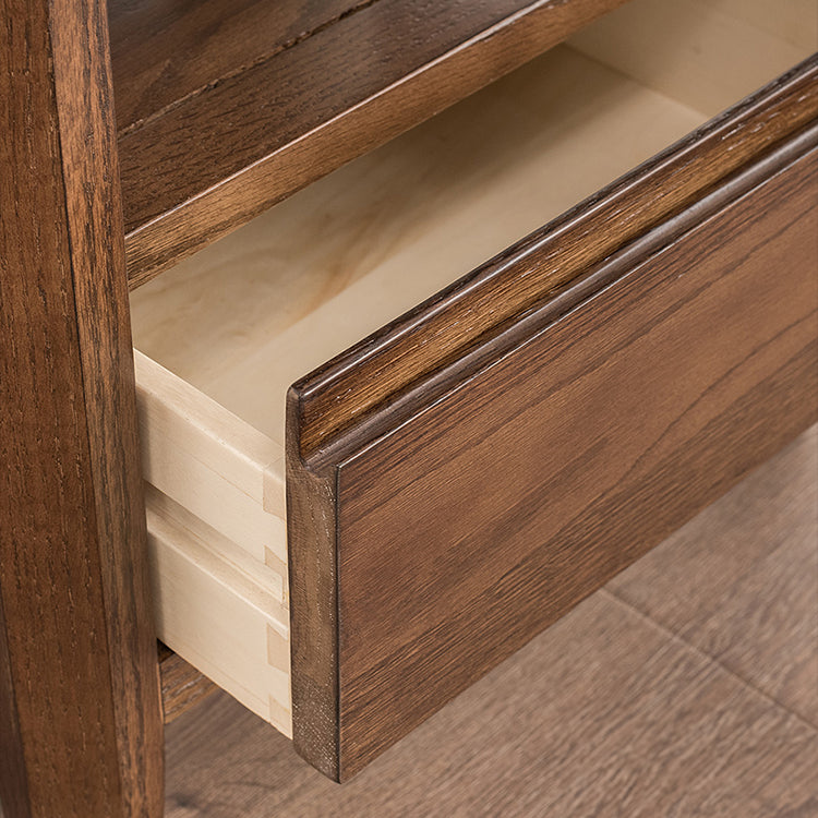 Stunning Natural Brown Oak Bedside Cupboard | Timeless Wooden Nightstand hym-1538