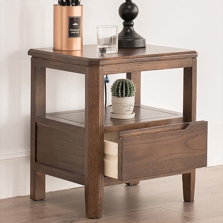 Stunning Natural Brown Oak Bedside Cupboard | Timeless Wooden Nightstand hym-1538