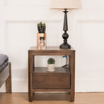Stunning Natural Brown Oak Bedside Cupboard | Timeless Wooden Nightstand hym-1538