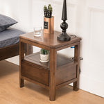 Stunning Natural Brown Oak Bedside Cupboard | Timeless Wooden Nightstand hym-1538