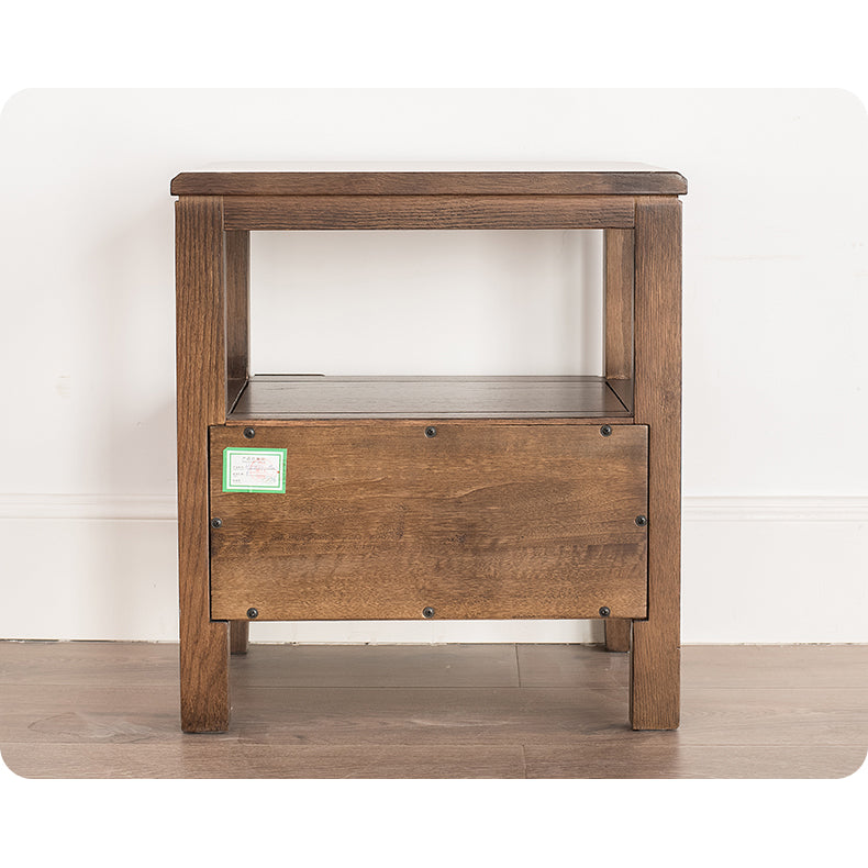 Stunning Natural Brown Oak Bedside Cupboard | Timeless Wooden Nightstand hym-1538