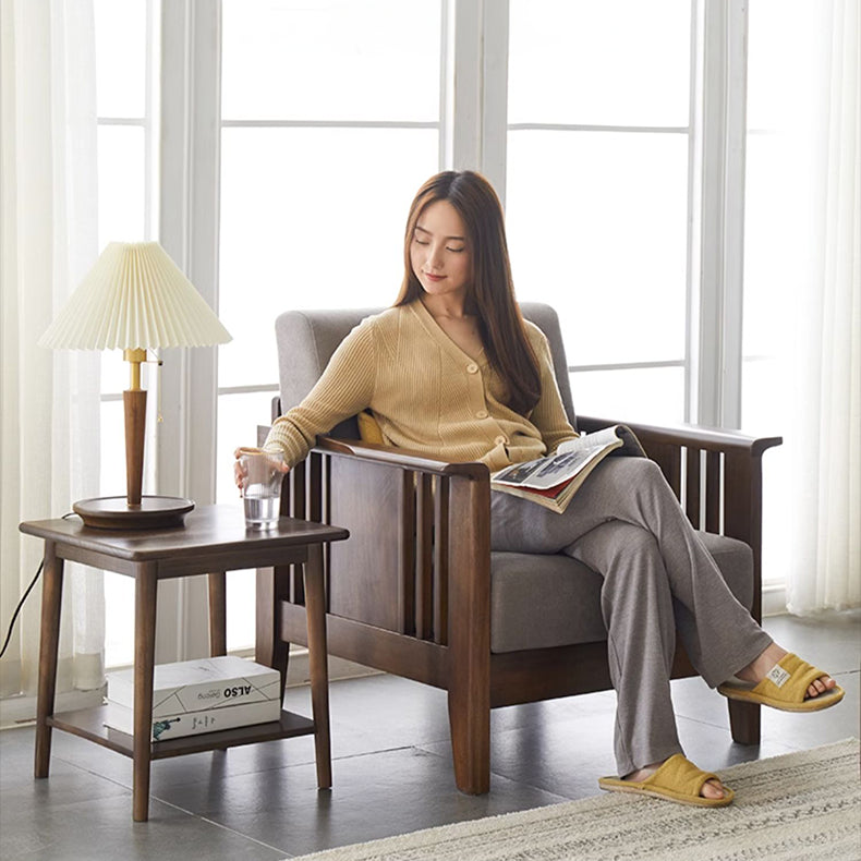 Stylish Light Brown Grey Chenille Sofa for Modern Living Rooms hym-1540