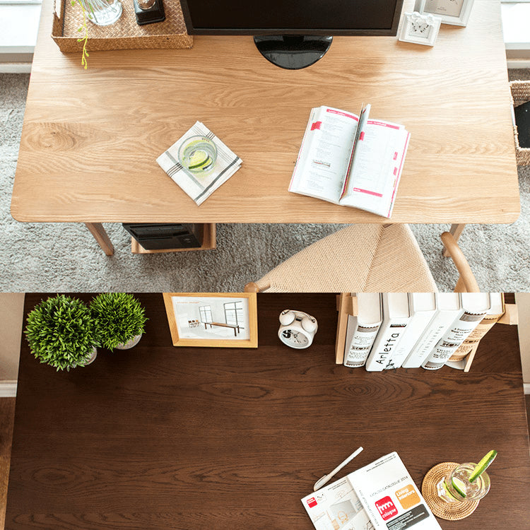 Beautiful Brown Beech and Tung Wood Natural Table - Elegance in Every Detail hym-469
