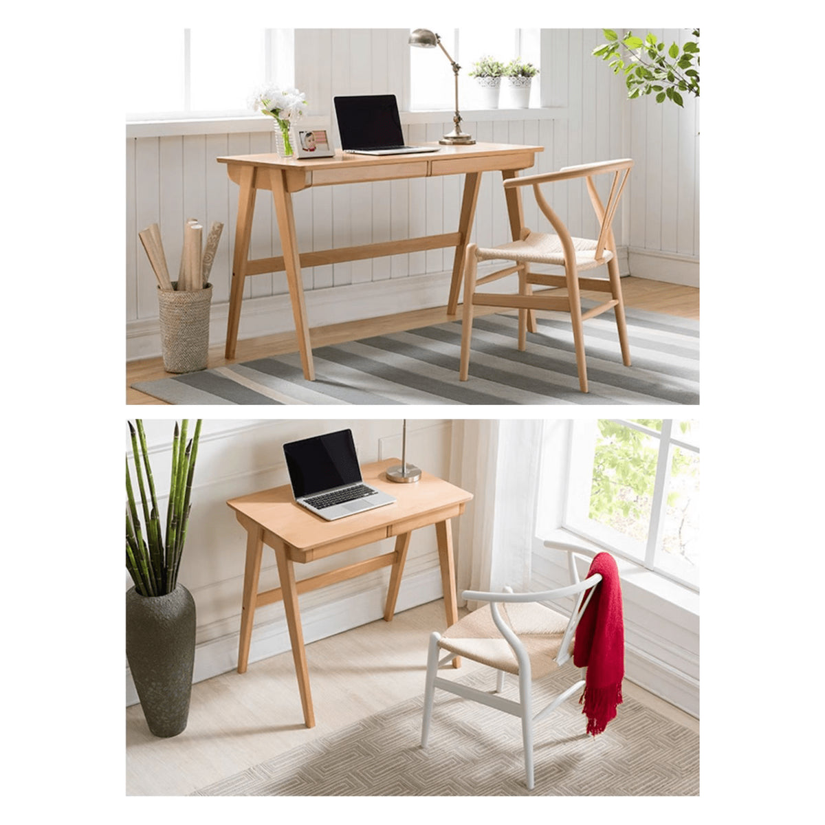 Beautiful Brown Beech and Tung Wood Natural Table - Elegance in Every Detail hym-469