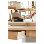 Beautiful Brown Beech and Tung Wood Natural Table - Elegance in Every Detail hym-469