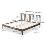 Elegant Bed Frame in Luxurious Brown Natural Beech and Pine Wood Finish hym-470