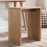 Handcrafted Brown Oak Wood Stool – Natural Finish, Perfect for Home Decor and Comfort hym-471