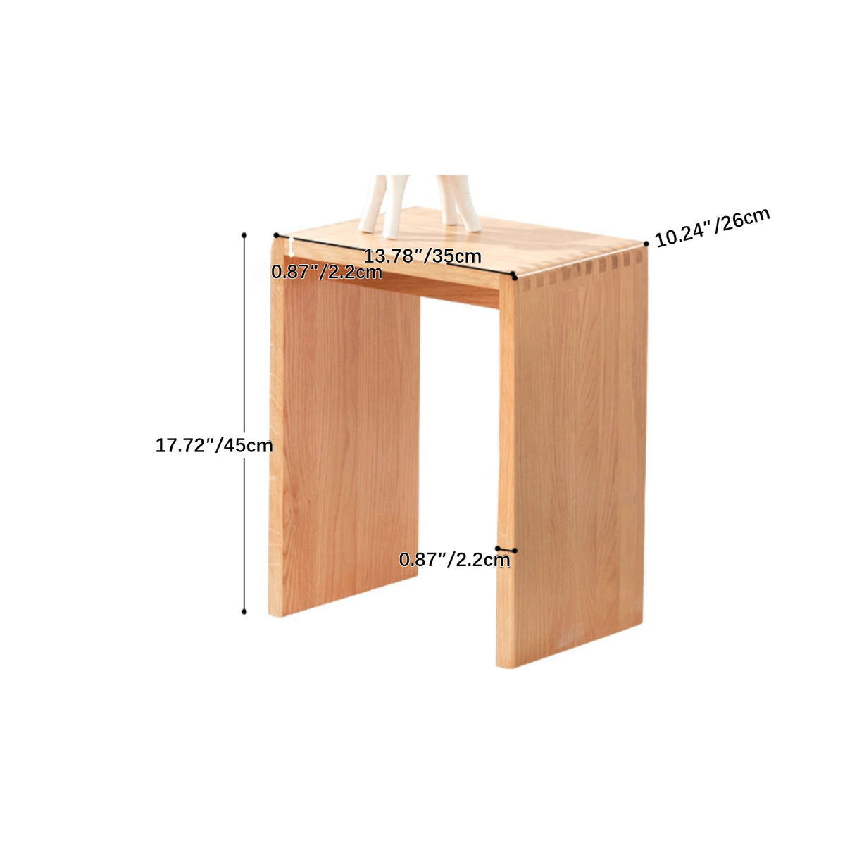 Handcrafted Brown Oak Wood Stool – Natural Finish, Perfect for Home Decor and Comfort hym-471