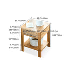 Natural Brown Oak & Tung Wood Bedside Cupboard - Stylish & Durable Nightstand hym-473