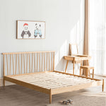 Stylish Brown Oak and Pine Natural Wood Bed for a Timeless Bedroom Look hym-474