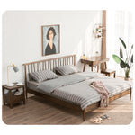 Stylish Brown Oak and Pine Natural Wood Bed for a Timeless Bedroom Look hym-474