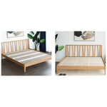 Stylish Brown Oak and Pine Natural Wood Bed for a Timeless Bedroom Look hym-474