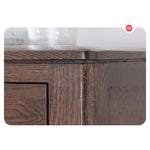 Stunning Natural Brown Oak & Tung Wood Cabinet for Elegant Home Decor hym-476