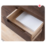 Stunning Natural Brown Oak & Tung Wood Cabinet for Elegant Home Decor hym-476