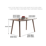 Elegant Brown Oak Wood Dining Table - Natural Finish hym-482
