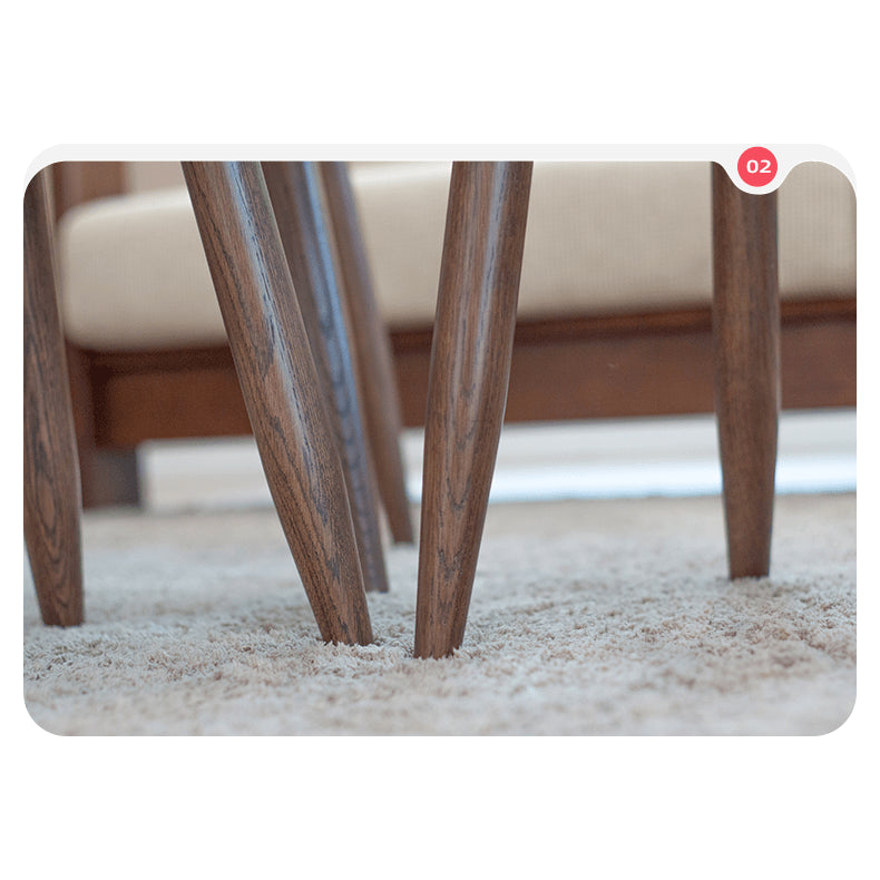 Elegant Brown Oak Wood Tea Table - Natural Finish, Perfect for Any Room hym-485