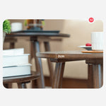 Elegant Brown Oak Wood Tea Table - Natural Finish, Perfect for Any Room hym-485